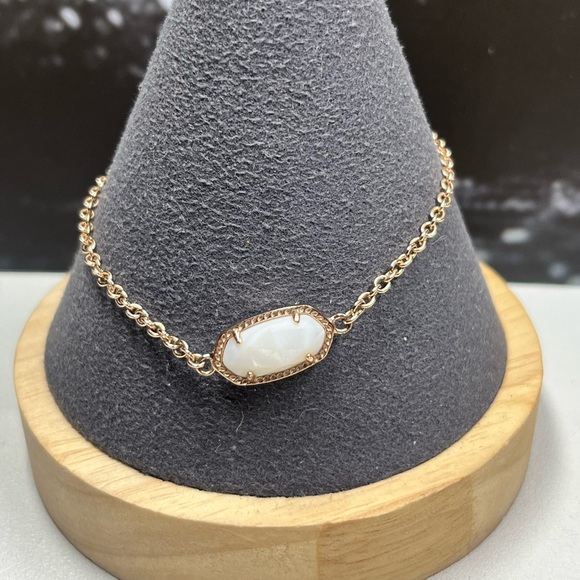 KENDRA SCOTT Elaina Rose Gold Mother of Pearl  Adjustable Chain Bracelet - Picture 1 of 4